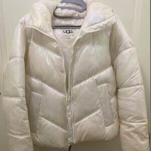 Women's Uggs white metallic, iridescent jacket, S